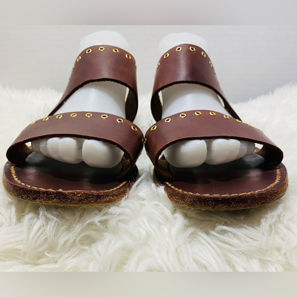 Lanapo Brown Italian Leather Studded Sandals Sz-9 (40) - Picture 4 of 5